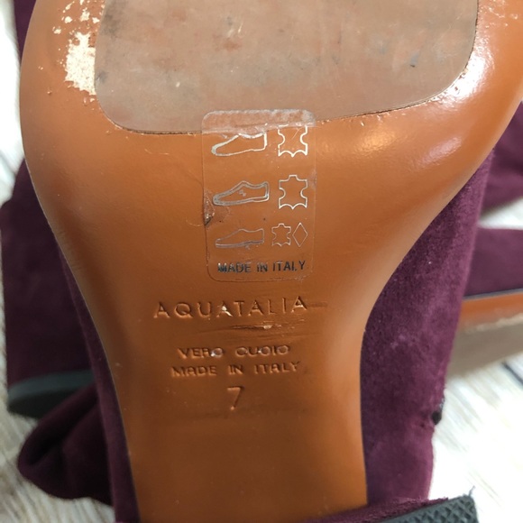 Aquatalia Lisabetta Suede Knee High Tie Back Boots - Picture 11 of 13